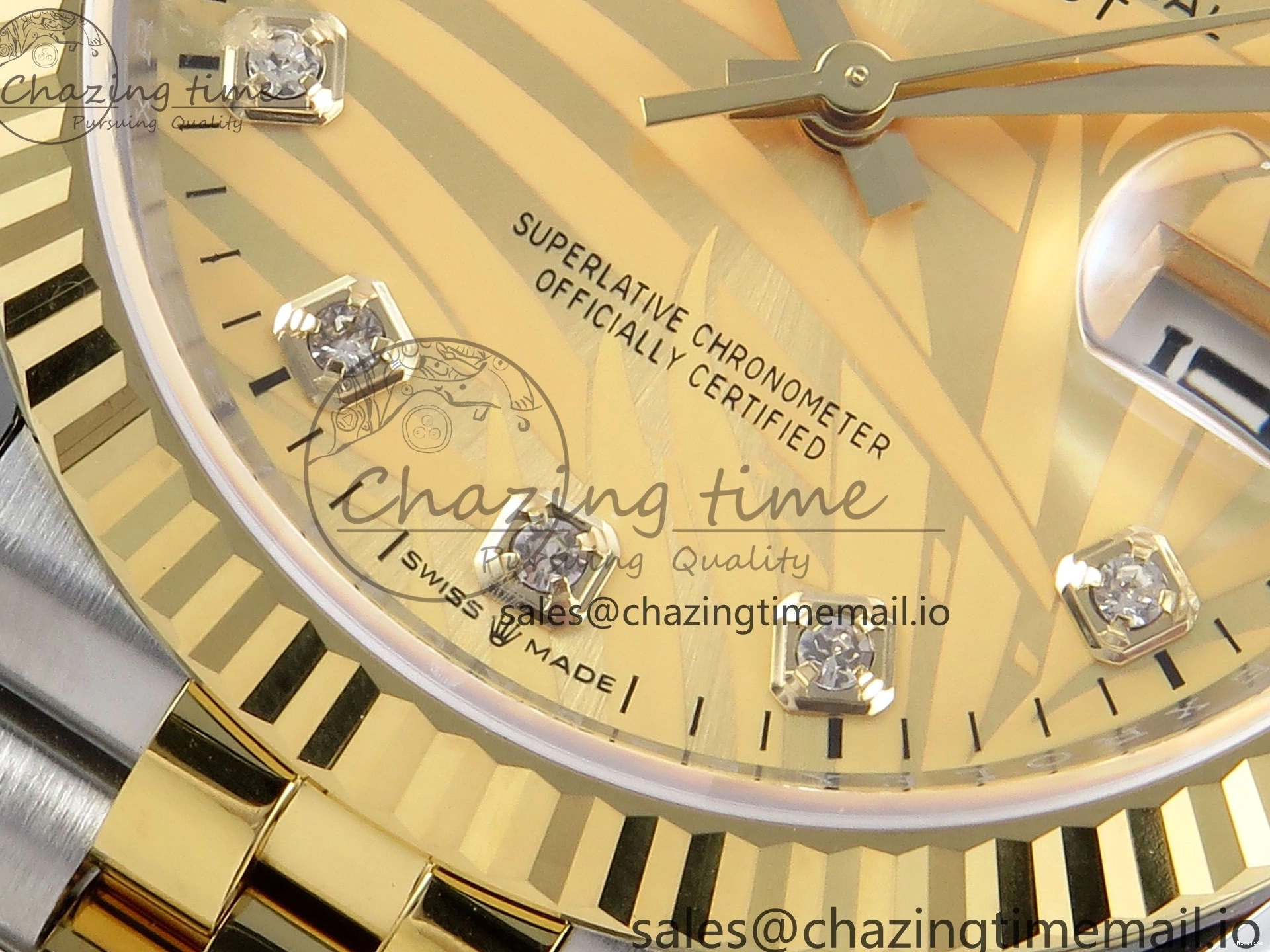 MiroTime 1225 DateJust 36 126233 EWEF Best Edition YG Leaf Dial on SS YG Jubilee Bracelet A Sporty 628